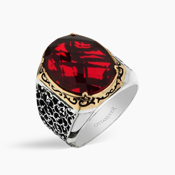 Men's Silver Ring with Zircon Stone