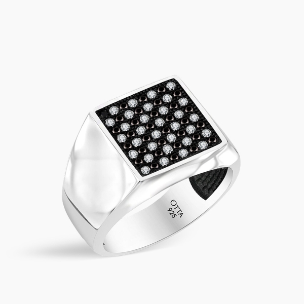 Basic with Square Black & White CZ Diamonds
