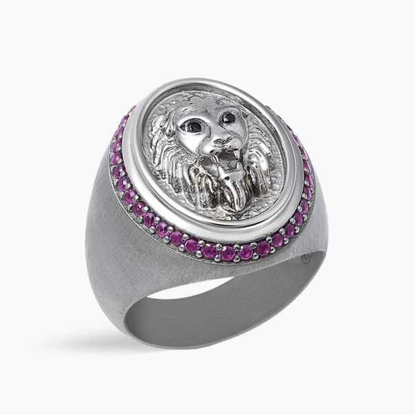 Lion Head Solid Silver Ring Noble and Minimalist 