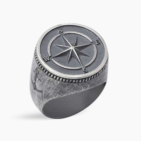 Compass Guide Silver Ring