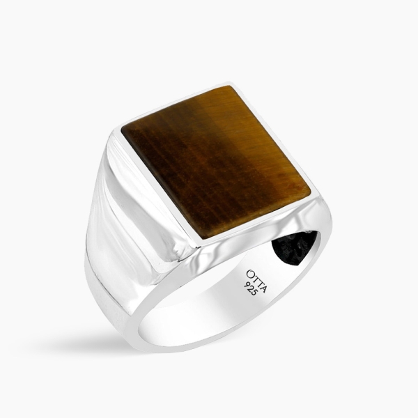 Basic Sterling Silver with Rectangle Tiger Eye