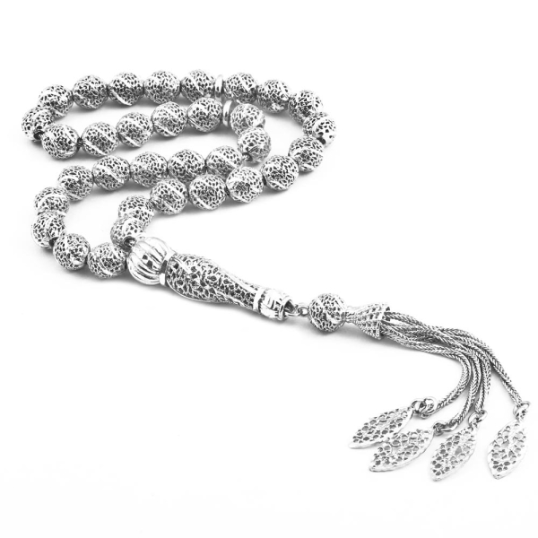 Silver Tasbih with Round Beads 