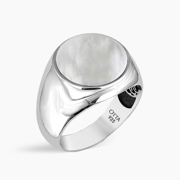 Basic Sterling Silver Ring with Mother of Pearl 