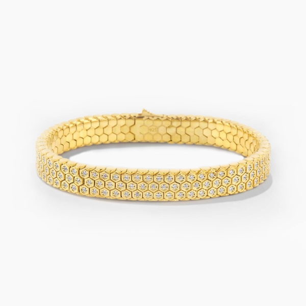 Classic Python Design in Silver Bracelet Gold Plated