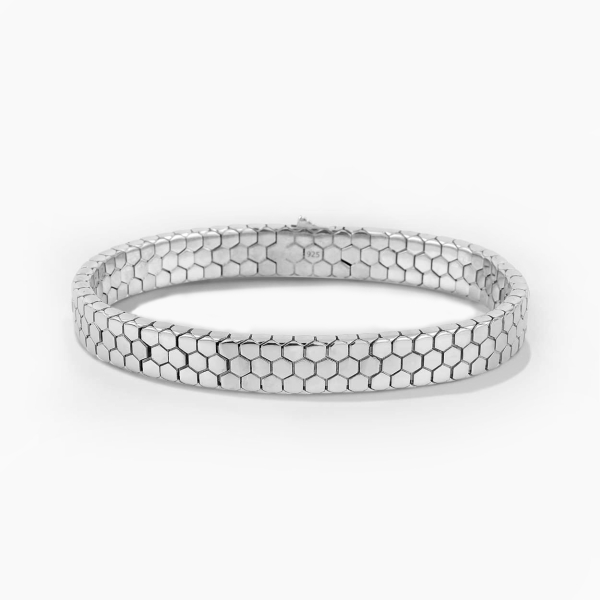 Classic Python Design in Silver Bracelet