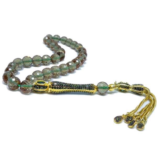 Color Changing Zultanite Stone Tasbih with 925k Sterling Silver Imame