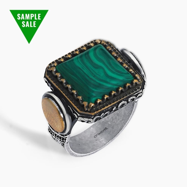 Emerald Elegance Malachite Majesty Ring