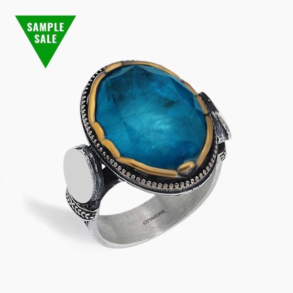 Silver Ring with Blue Gemstone