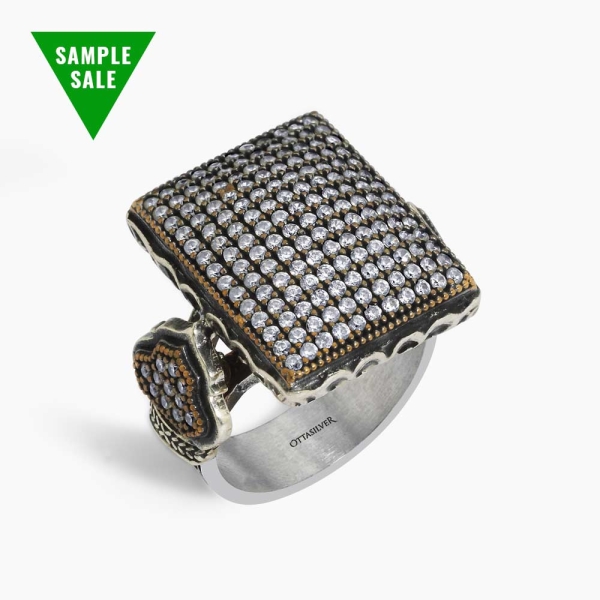 Studded Square Top Ring