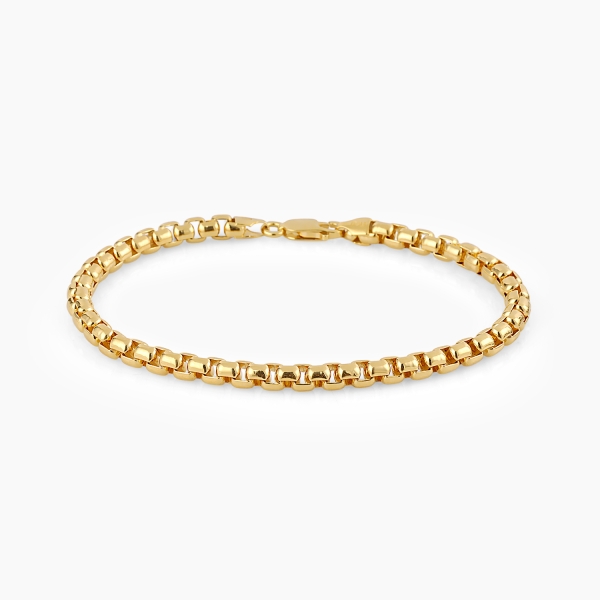 Round Box Chain Bracelet Gold Plated - 5 mm
