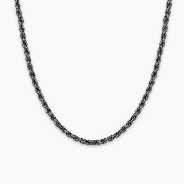 Rope Chain  Black Rhodium Plated- 3 mm
