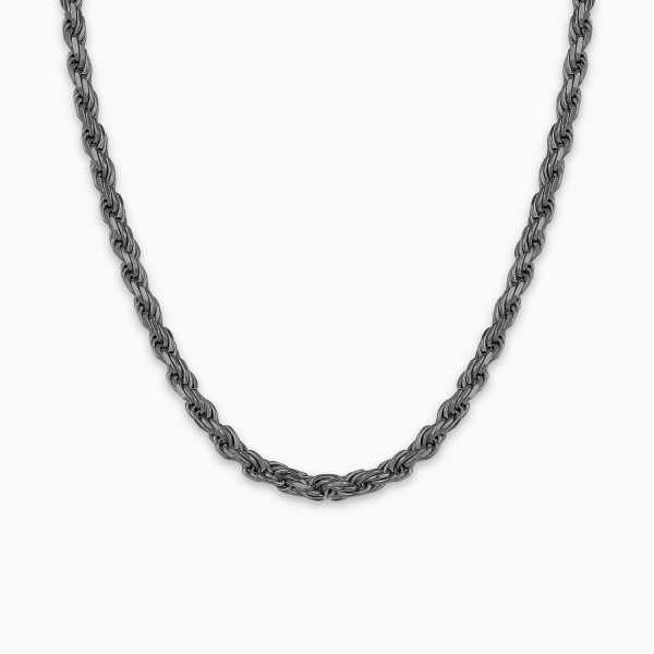 Rope Chain  Black Rhodium Plated- 5 mm