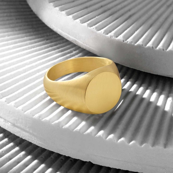 14K Solid Gold Classic Round Ring 