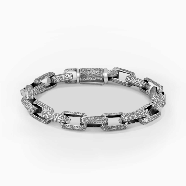 Hand-Engraved Silver Bracelet