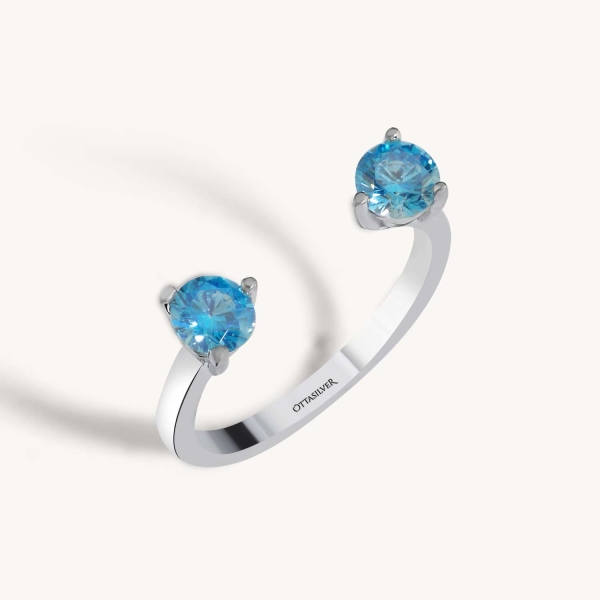 Blue Diamond Open Ring