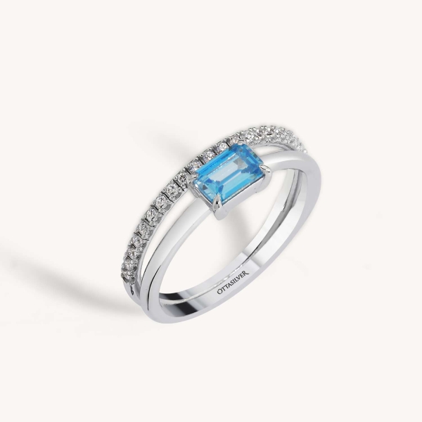 Blue Baguette Eternity Ring