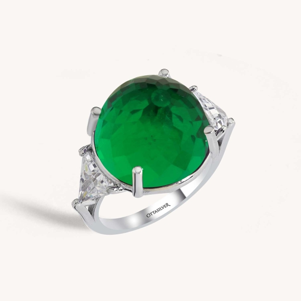 Bold Green Gemstone Ring
