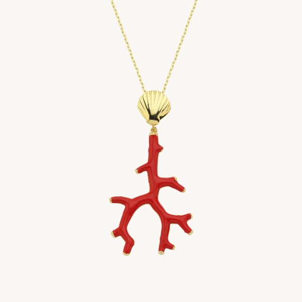 Oceanic Coral Pendant Necklace