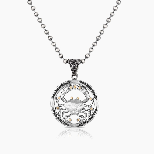 Cancer Zodiac Sign Sterling Silver Necklace
