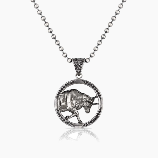 Taurus Zodiac Sign Sterling Silver Necklace