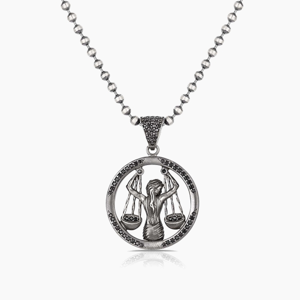 Libra Zodiac Sign Sterling Silver Necklace