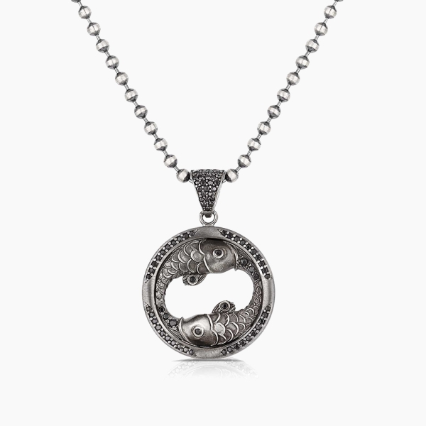 Pisces Zodiac Sign Sterling Silver Necklace