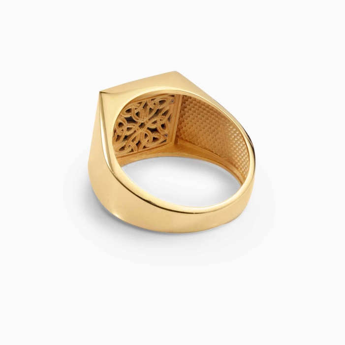 14K Solid Gold Basic Ring with Mother of Pearl