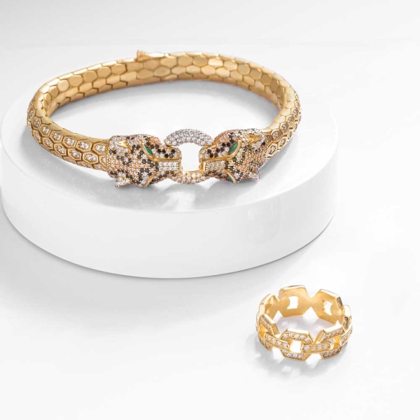 Golden Panther Jewelry Set