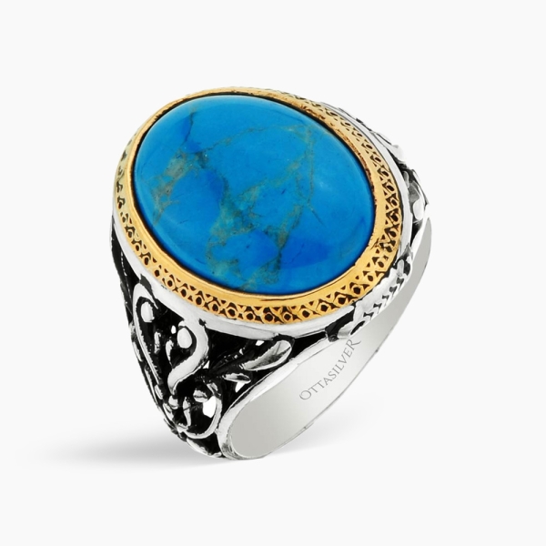 Turquoise Stone Ring for Men