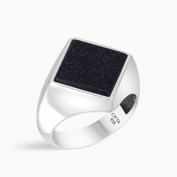 Modern Square Silver with Star Stone