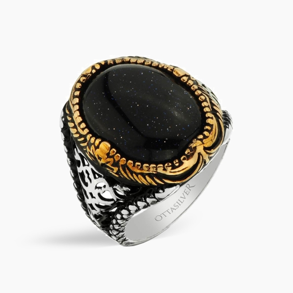 Star Stone Men's Silver Ring 