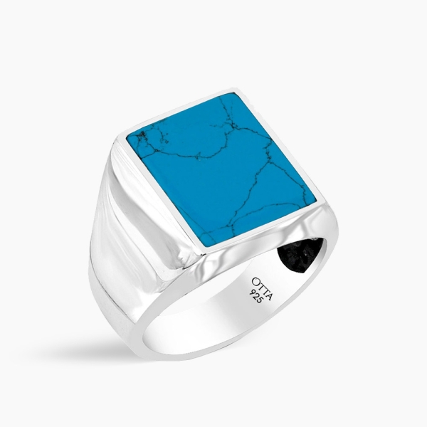 Basic Sterling Silver with Rectangle Turquoise