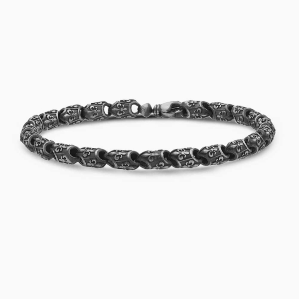 Fleur de Lis Silver Chain Bracelet