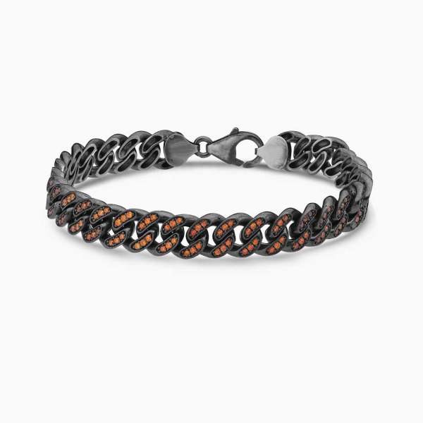 Silver Cuban Link Zircon Bracelet - 9 mm