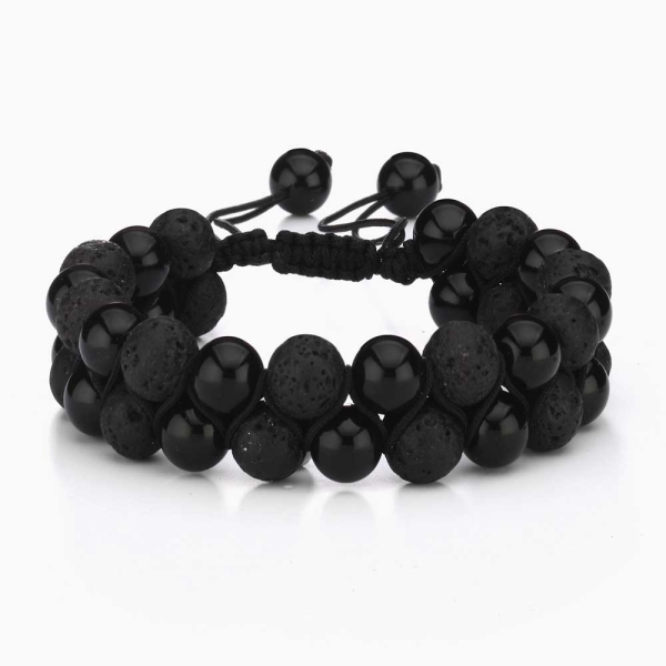 Bold Matte & Lava Beaded Bracelet