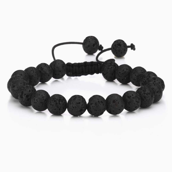 Black Lava Stone Beaded Bracelet