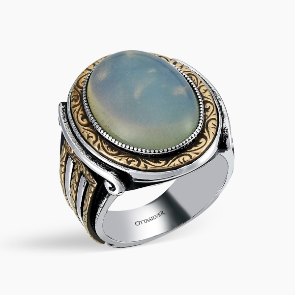 Silver Men's Ring Oval Design