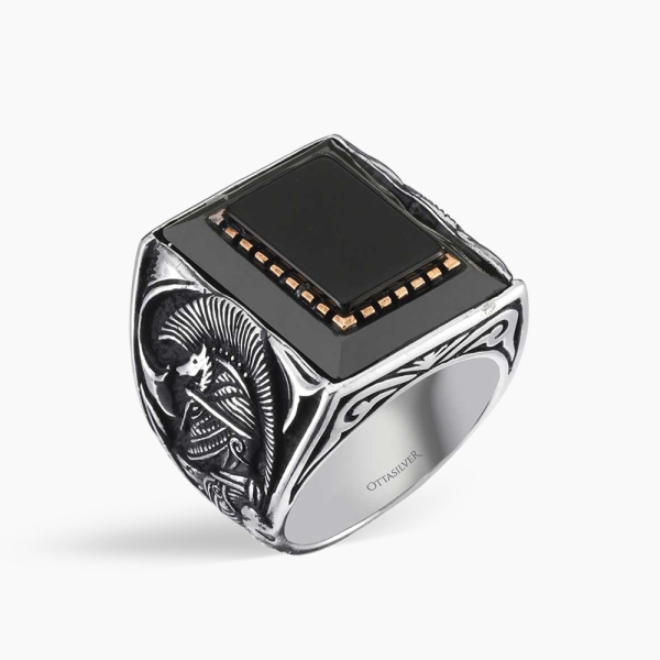 Silver Men's Ring Warrior Side