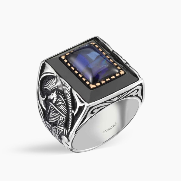 Blue Tigers Eye Ring