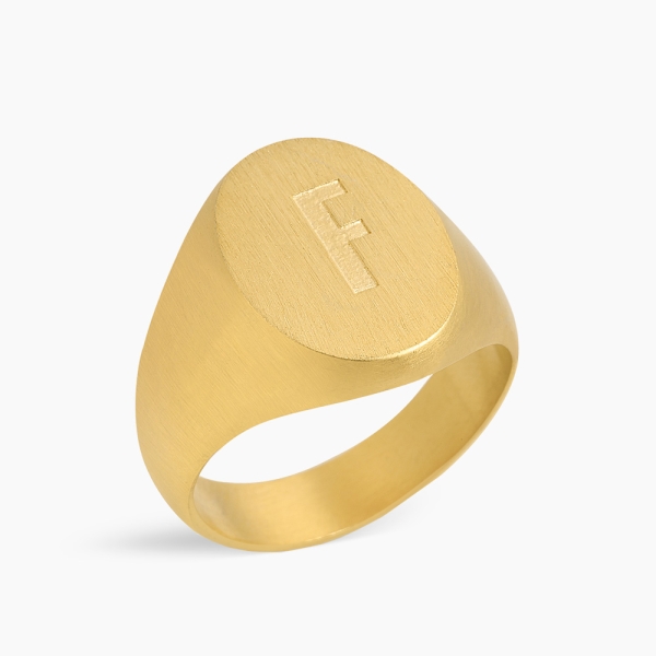 Personalized Pair Ring Oval Gold-Plated