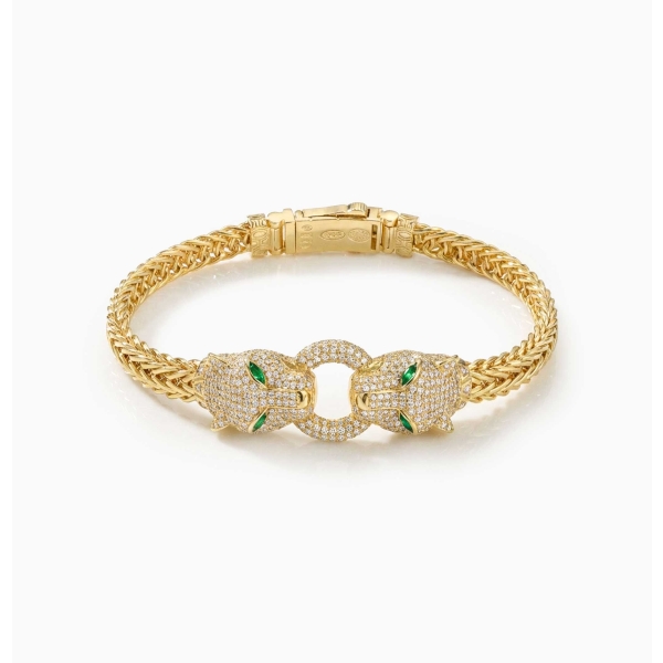 Gold Plated Panther Head Bracelet