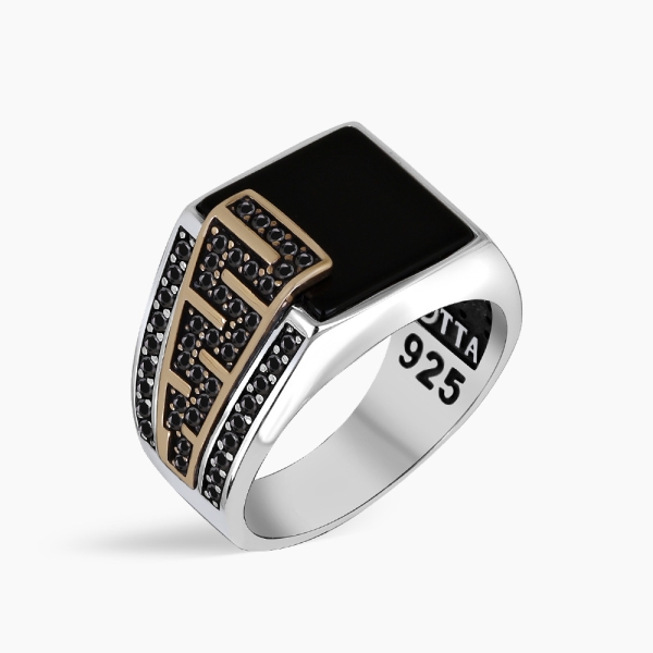 Black Zircon Minimal Ring