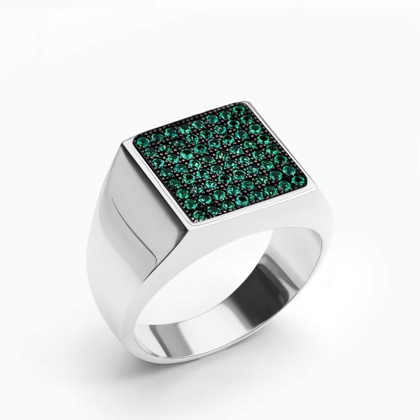 Basic Square Green CZ Diamonds