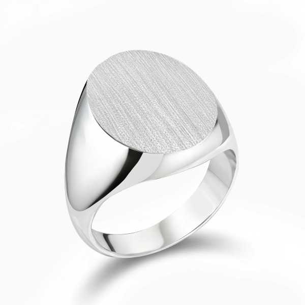 Basic Oval Silver Ring Brush Finish