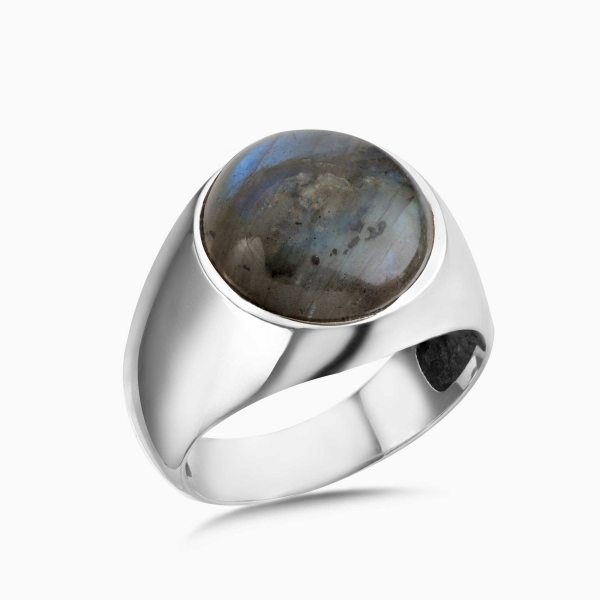 Basic Sterling Silver Labradorite Stone  Ring 