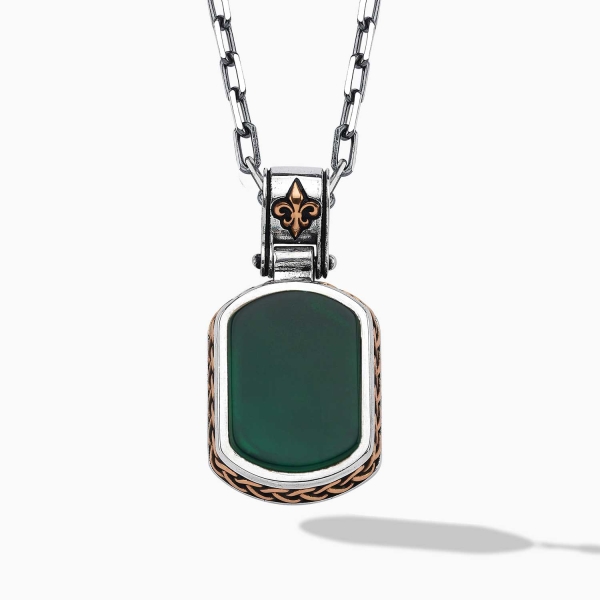Green Agate Men's Pendant