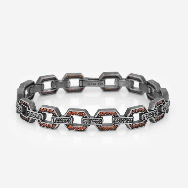 Red Zircon Diamond Engraved Bracelet