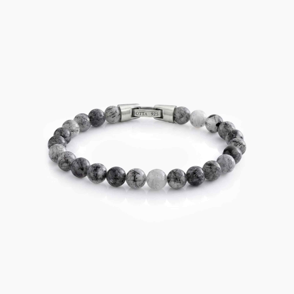 Black Rutile Quartz Stone Spiritual Beads Bracelet-8mm