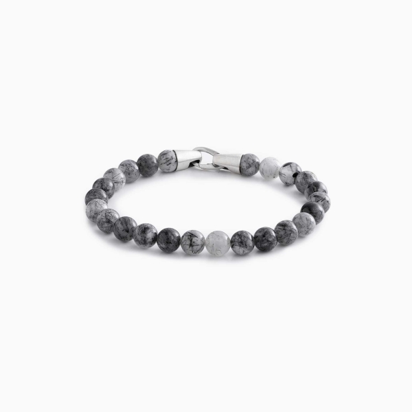 Black Rutile Quartz Stone Spiritual Beads Bracelet-8mm