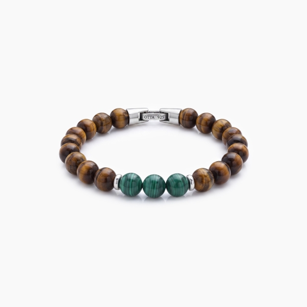 Malachite & Tiger Eye Stone Spiritual Beads Bracelet-8mm